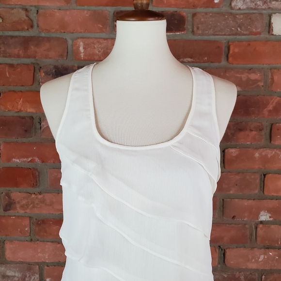 Boston Proper White Ruffle Tank Top - Picture 2 of 10